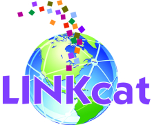 LINKcat logo: a globe with colored blocks cascading in front and the text "LINKcat" in front